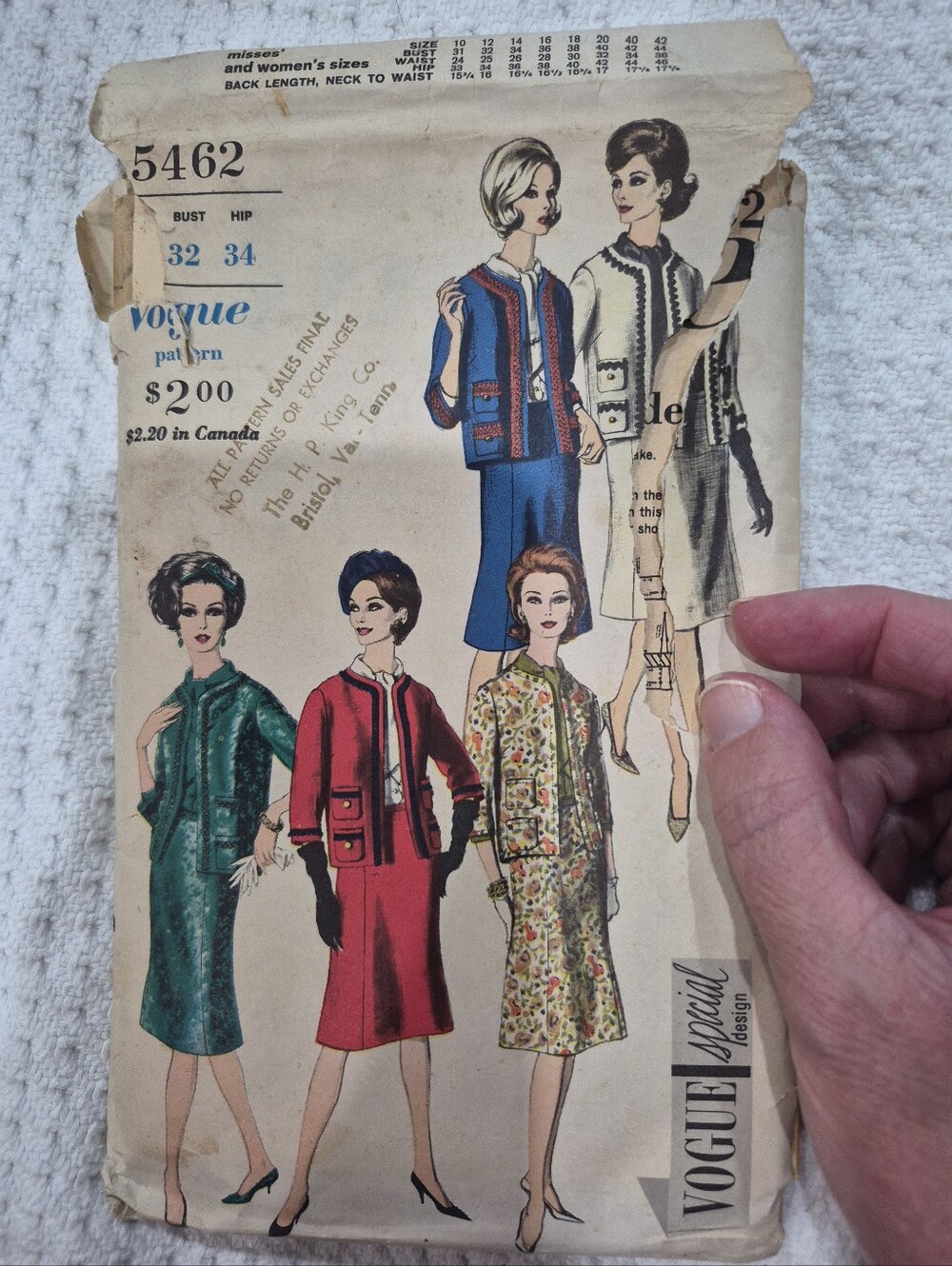 Vintage Women's Vogue Special Edition Style Suit, Blouse & Skirt Sewing Pattern